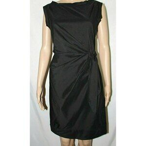 Diane von Furstenberg DVF Black Sleeveless Della Dress 4 Belted Faux Wrap Pleats